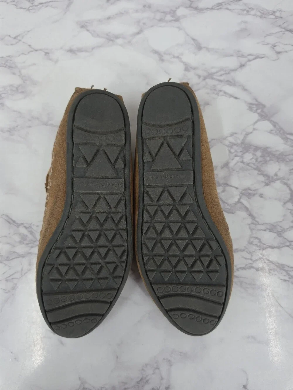 Vintage Hush Puppies Girls Tan Leather Mary Jane Moccasin Shoes Boho Western